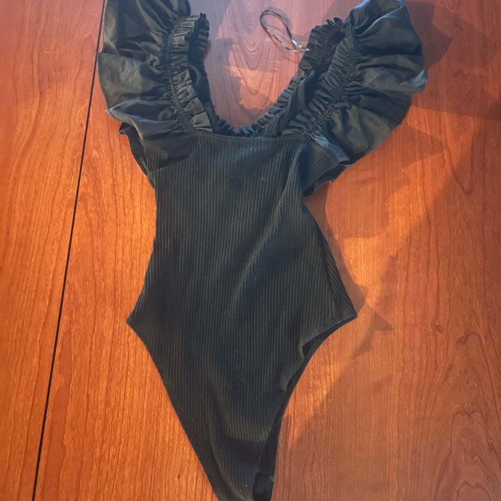 Jealous Tomato Black Ribbed Bodysuit - Picture 2 of 3